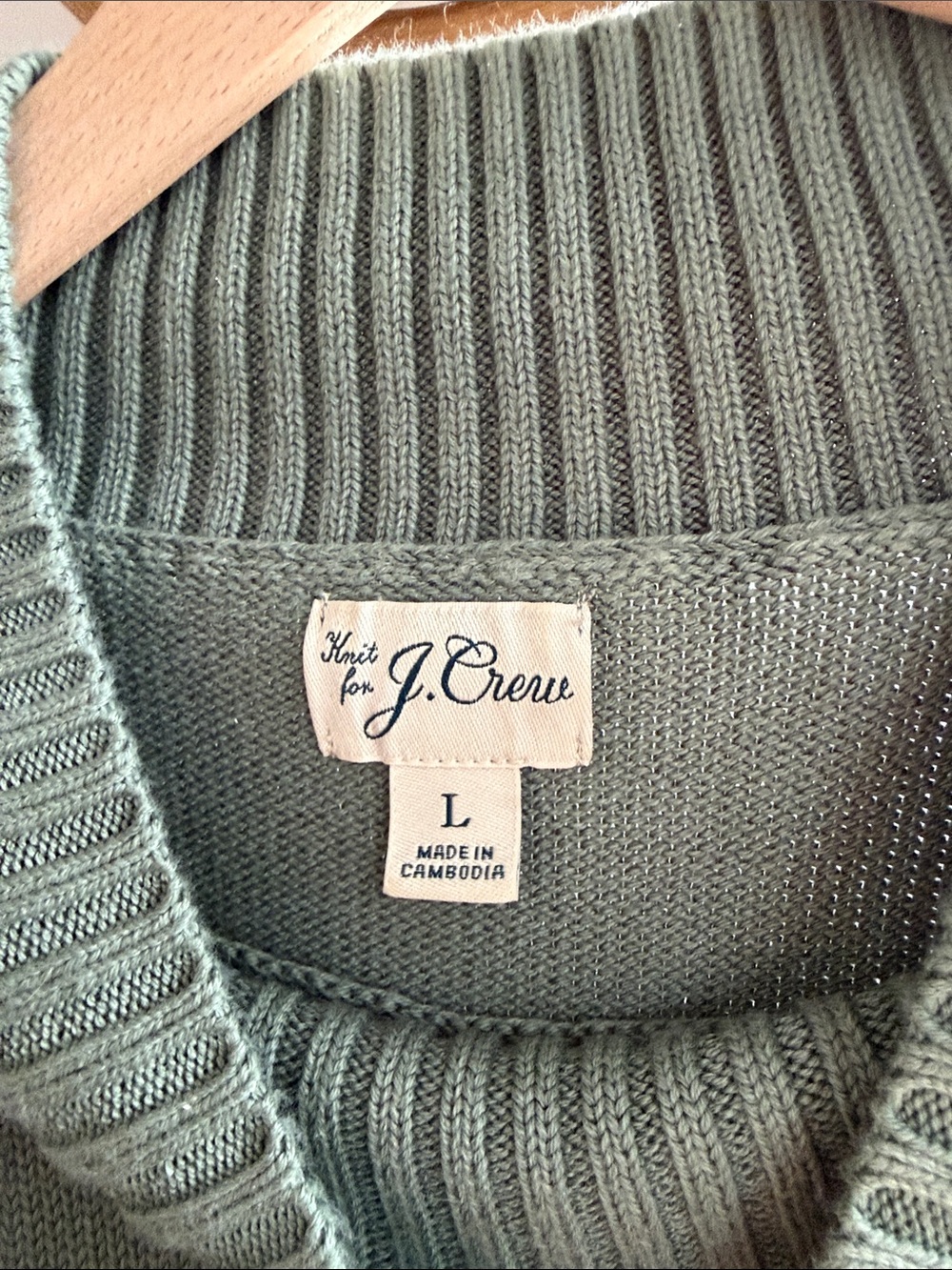 Men's J Crew Sage Green Mock Neck Sweater - Picture 2 of 3